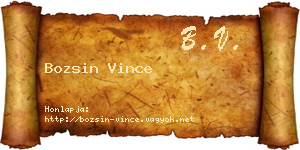 Bozsin Vince névjegykártya
